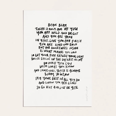 Brave Bear Unframed Print